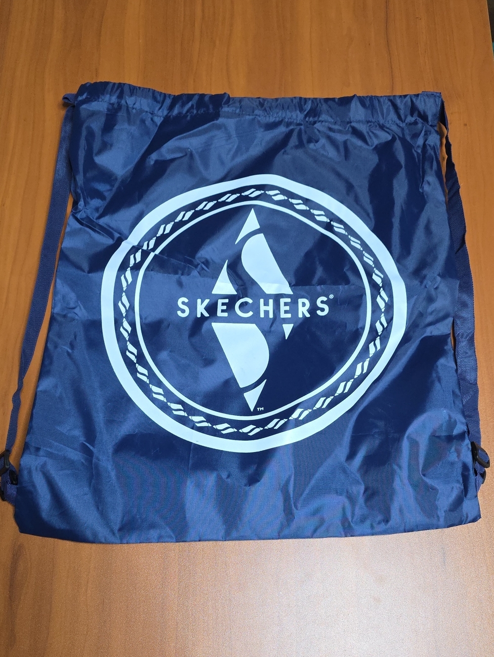 Skechers Navy Drawstring Backpack with White Logo